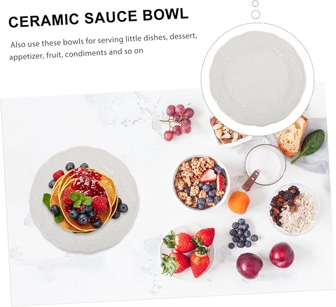 Cabilock Embossed Ceramic Plate Set Microwave Safe Dinner Plates for Home Use Elegant Serving Tray for Parties Desserts and Fruits