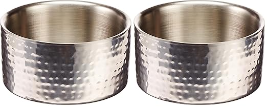 American Metalcraft DWBH6 Bowls, 6" Length x 6.05" Width, Silver (Pack of 2)