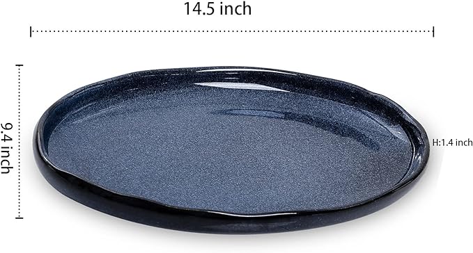 vicrays Serving Platter Ceramic Tray Plates Extra Large Oval 14.5 Inch Porcelain Dinner Plates Long Serving Dish Set Entertaining Party Restaurant Food Meat Sushi Fish Turkey Platter