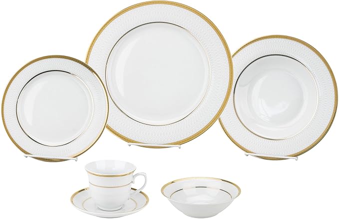 Lorren Home Trends LH431 Dinnerware, Gold