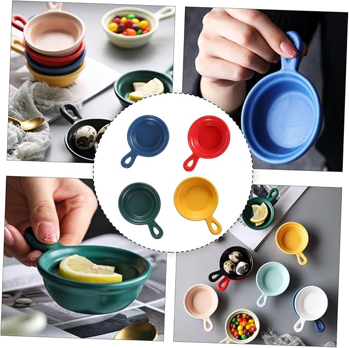 Alipis 4pcs Japanese Style Appetizer Plates Creative Ceramic Snack Holders for Dipping Sauce Versatile Condiment Containers Dessert Trays for Home Restaurant Use