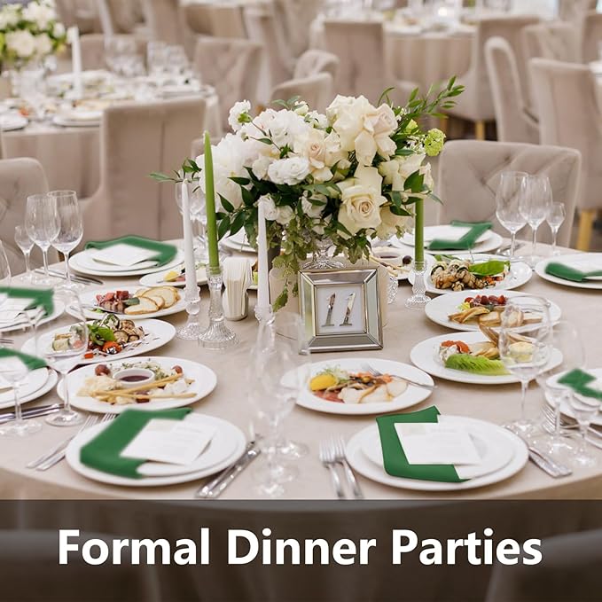 Pine Linen Feel Napkins with Flatware Pocket, 50 Pack Cloth Like Pre-Folded Napkins for Silverware, Guest Hand Towel for Dinner Party Wedding Decoration (16. x 15.5 inch)