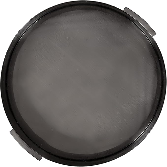 Kate and Laurel Samana Modern Glam Round Metal Tray, 17 Inch Diameter, Gray Gunmetal, Polished Decorative Circle with Hammered Surface for Use as Ottoman or Serving