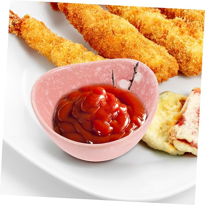 OUNONA 4pcs Japanese Style Soy Sauce Plates Food Grade Ceramic Seasoning Dishes for Appetizers Parties and Picnics for Ketchup Honey Mustard and Sauces