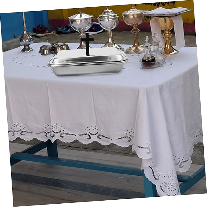 VALICLUD 1set Stainless Steel Communion Tray Cup Holders and Cover Multi-functional Serving Plate for Religious Ceremonies Family Gatherings and Church Supplies