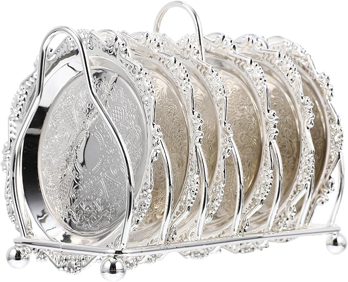 BESTonZON 1set Creative Snack Plate with Rack Silver Serving Tray for Chips and Appetizers Versatile Home Decoration for Kitchen Dining Room and Living Room