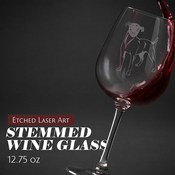 Japanese Terrier Dog Personalized Custom Themed Etched 12.75oz Wine Glass