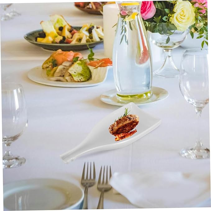 Amosfun Wine Bottle Shaped Ceramic Plate Elegant Food Dish for Cold Appetizers Unique Dinner Container for Home Restaurant Bar and Parties Decorative Food Serving Tray