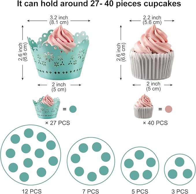Acrylic Cupcake Stand Clear Cupcake Holder Display Stand Dessert Pastry Tower Stand for Wedding Birthday Bar Party Décor (Round - 4 Tier)
