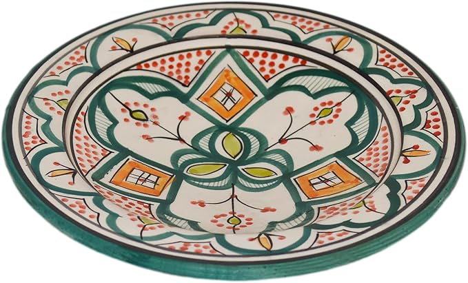 Treasures Of Morocco Ceramic Plates Moroccan Handmade Appetizer Tapas Serving Decorative 8 inches Round