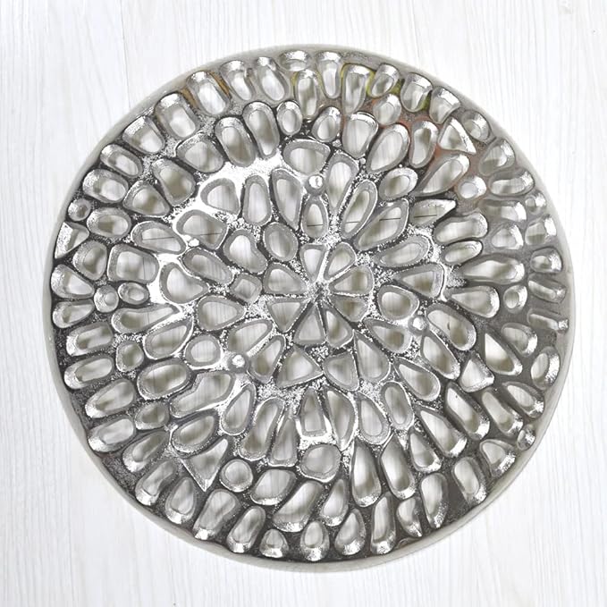 BBH Home's Handmade Silver Novelty Shaped Aluminium Tray 5.51 x 5.51 x 1.37 AMBBVK063AB2020