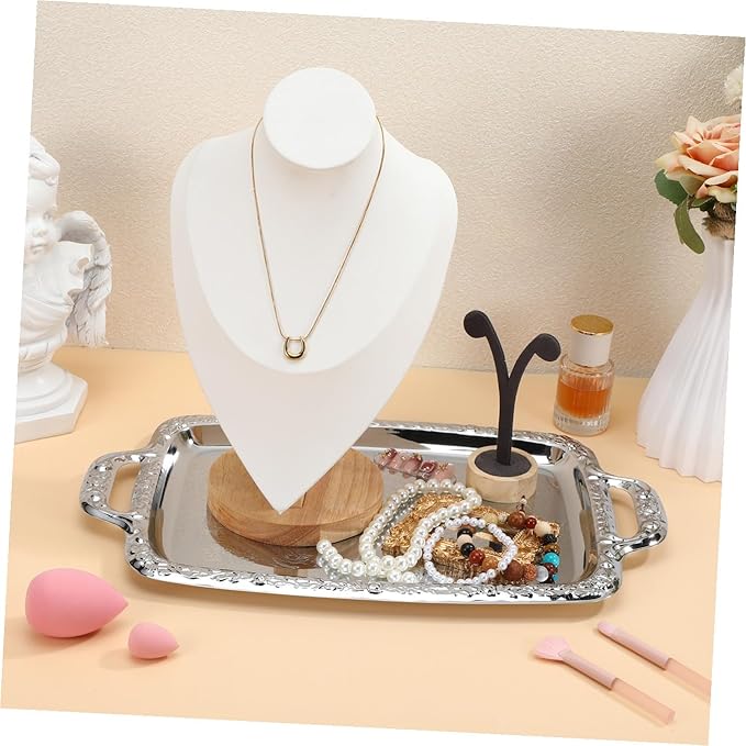 Alipis Retro European Style Bread Tray Multi-Purpose Metal Kitchen Serving Tray for Dining Room and Kitchen Handles for Appetizers and Desserts