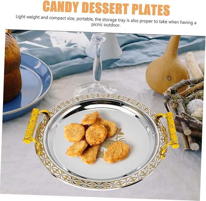 Stainless Plastic Multi-use Serving Tray Elegant Decorative Snack Plate
