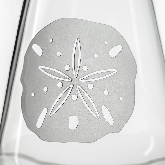 Rolf Glass Sand Dollar Stemless Wine Glass |17 ounce Stemless Wine Glasses | Set of 2 | Lead-Free Etched Crystal Tumbler Glasses | Made in the USA