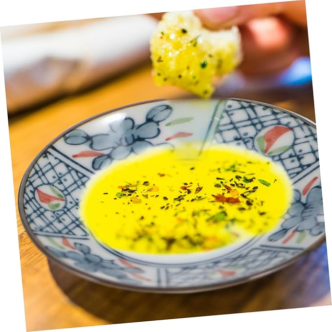 PRETYZOOM 3pcs Japanese Glazed Ceramic Plates Dipping Bowl Seasoning Dish Salad Plate Easy Clean