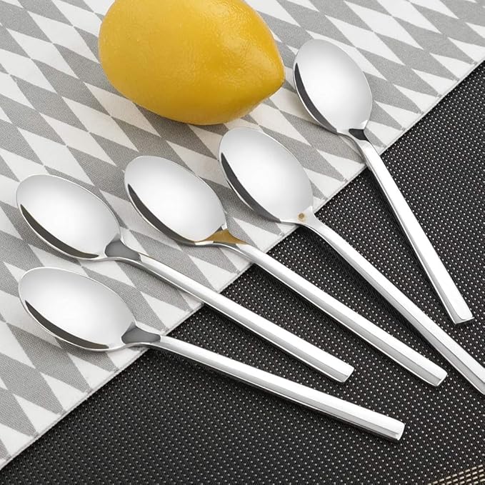 12-Piece Stainless Steel Teaspoons, Small Dessert Spoon, Children Spoons