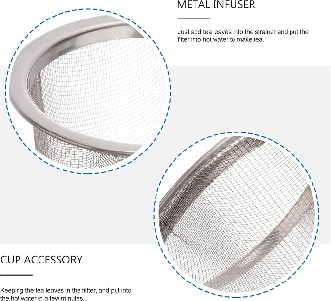 Luxshiny Stainless Steel Tea Filter Strainer Infuser for Loose Leaf Tea and Herbs Metal Mesh Strainer for Home Brewing 2.6 Inch Diameter