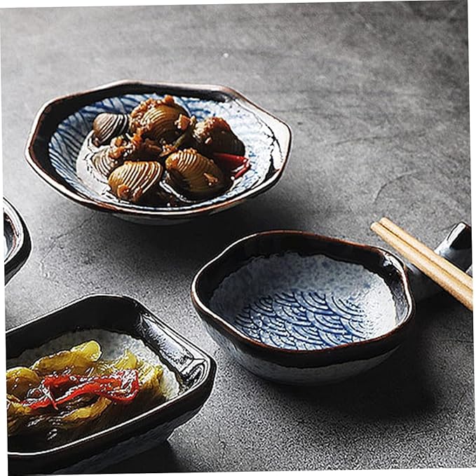 2pcs Japanese Dipping Dish Cutlery Tray Vintage Tray Dessert Trays Ceramic Chopsticks Holder Mini Sushi Tray Dip Dishes Sauce Plate Sauce Dipping Dish Ceramic Chopstick Rest