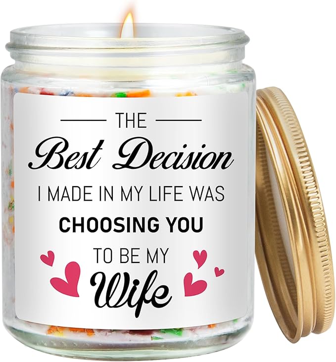 Wedding Gift for Wife from Husband, to My Wife Candle, Bride to Be Gifts for Women, Birthday Gift for Wife, I Love You Gifts for Her, Anniversary Present for Wifes, Lavender Scented