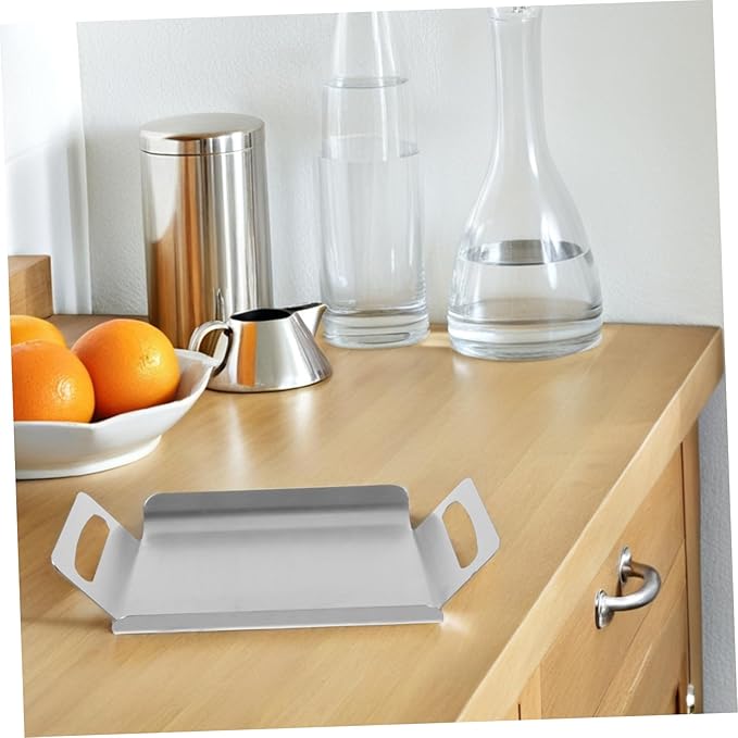 Chrome Trays for Serving Silver Trays Snack Dishes Stainless Steel Buffet Handles