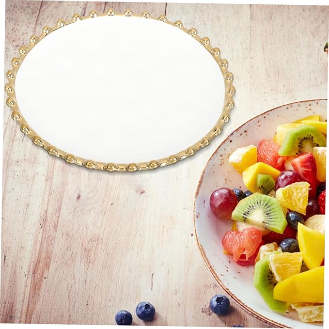 Double Ceramic Fruit and Appetizer Plate White Salad Dish for Party Serving Side Dish Tray for Dessert Pasta and Snacks in Home Restaurant