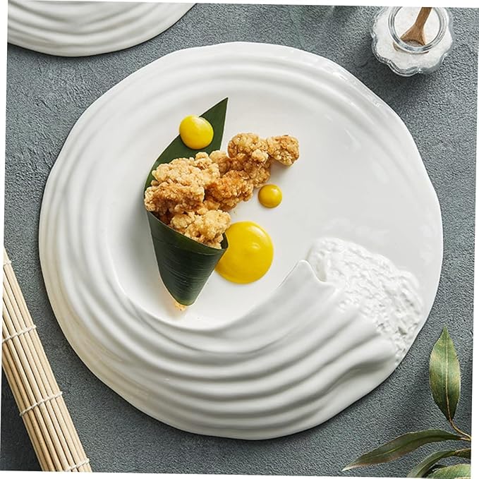Ceramic Serving Plate for Appetizers and Cold Dishes Unique Pattern -inch Porcelain Dish for Parties and Home Use