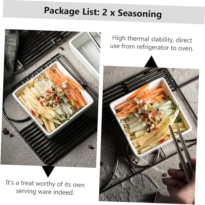 Amosfun 2Pcs Ceramic Sauce Plate Versatile Dishes for Condiments Dipping and Snacks Non Slip Design High Thermal Stability for Parties Banquets and Weddings