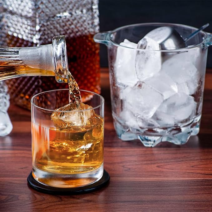RÉΑLWÁY Whiskey Glasses Set of 6, 10 Oz Old Fashioned Glass Cocktail Glasses, Lowball Glasses Tumbler, Clear Glass Cups for Bourbon Whiskey Scotch Rum Juice, Whiskey Gifts for Men