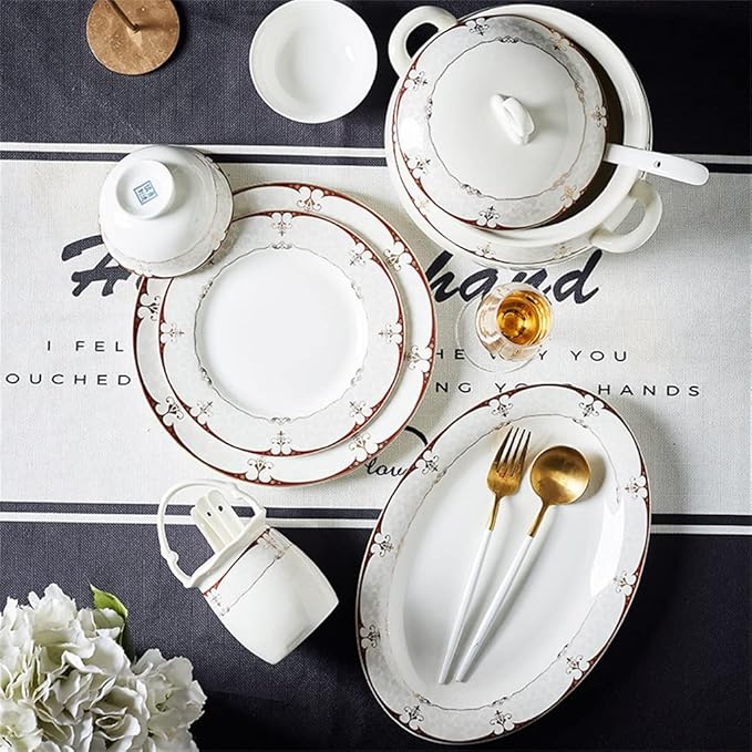 European Tableware Bowls Plates Ceramic Sets Tableware Sets Tableware Sets 58 Pieces