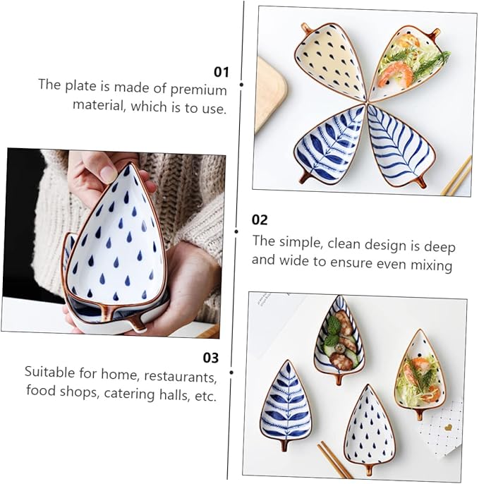 3pcs Mini Ceramic Sauce Dish Set Colorful Glazed Appetizer Plates Food Sauce Dishes for Parties and Entertaining Random Style