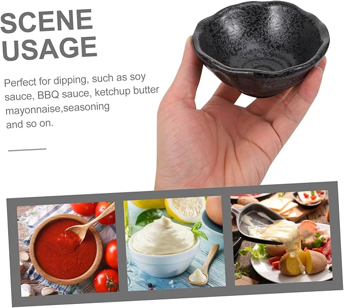 Mobestech 1Pc Creative Irregular Ceramic Sauce Dish Stylish Appetizer Plate for Seasoning for Condiments and Hot Pot Serving Dinnerware