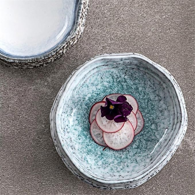 Appetizer Plates Vintage Ceramic Snack Plate Restaurant Sushi Plate Dipped in Sauce Plate Home Kitchen Tableware for Condiment