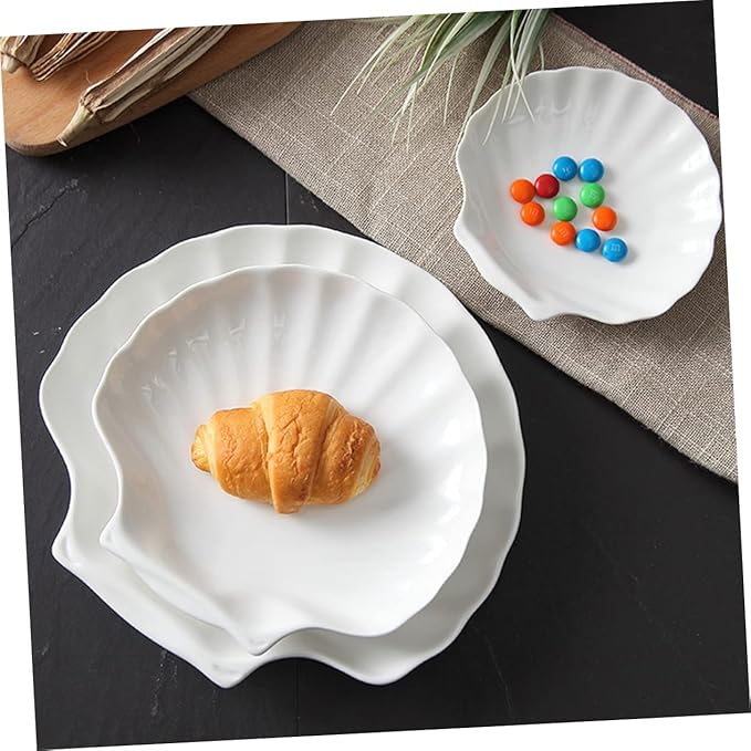 4Pcs Multi-Function Ceramic Plates Set Creative Dessert and Seasoning Plates Porcelain Side Dish Bowls for Home Dining Breakfast and Snacks