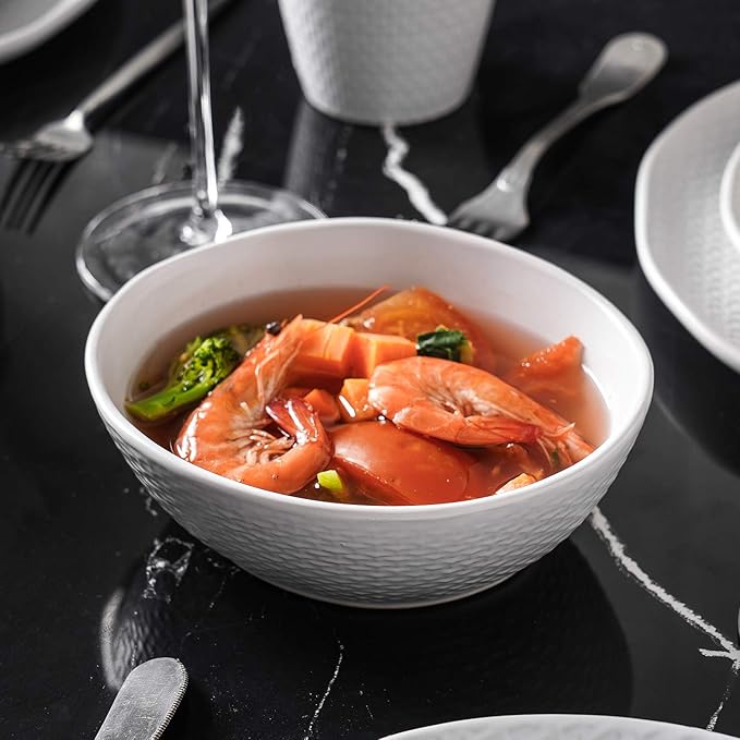 Stone Lain Abigail 16-Piece Dinnerware Set Stoneware, White