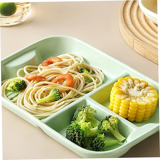 Cabilock Ceramic Breakfast Plate Separated Dinnerware for Boys and Girls Adults Ration Food Microwave Safe Dishwasher Safe