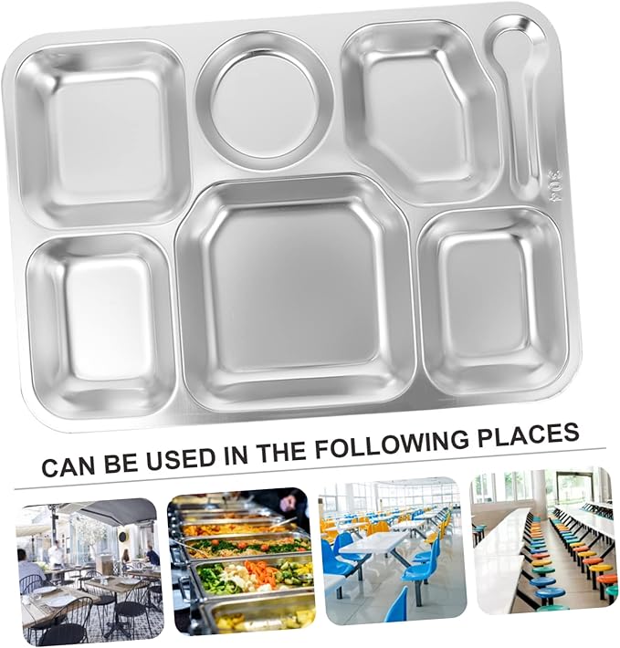Happyyami Compartmented Dinner Plate Food Serving Trays Charcuterie Eating Dishes Kitchenware