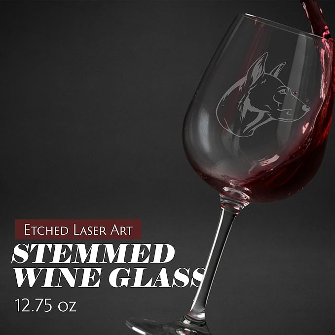 Etched Laser Art Personalized Dog Themed Etched Wine Glass - Custom Dog Breed Wine Glasses, Ideal for Pet Lovers, Unique Birthday Gift for Men & Women, Personalized Gift - Thai Ridgeback, 12.75 oz