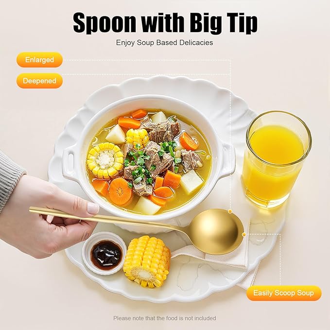 Gold Silverware Set, 90pcs Gold Utensils Set Stainless Steel, 5 Golden Stainless Steel Utensils Includes Forks Knives and Spoons, Flatware Cutlery for Kitchen Restaurant Home