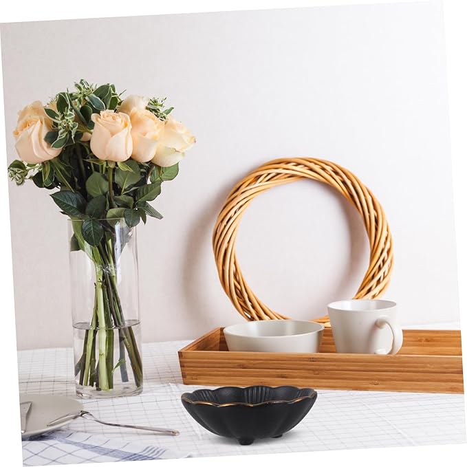 1pc Ceramic Sauce Plate with Trim Appetizer Dish for Condiments Salad and Desserts for Family School Picnic and Travel Use