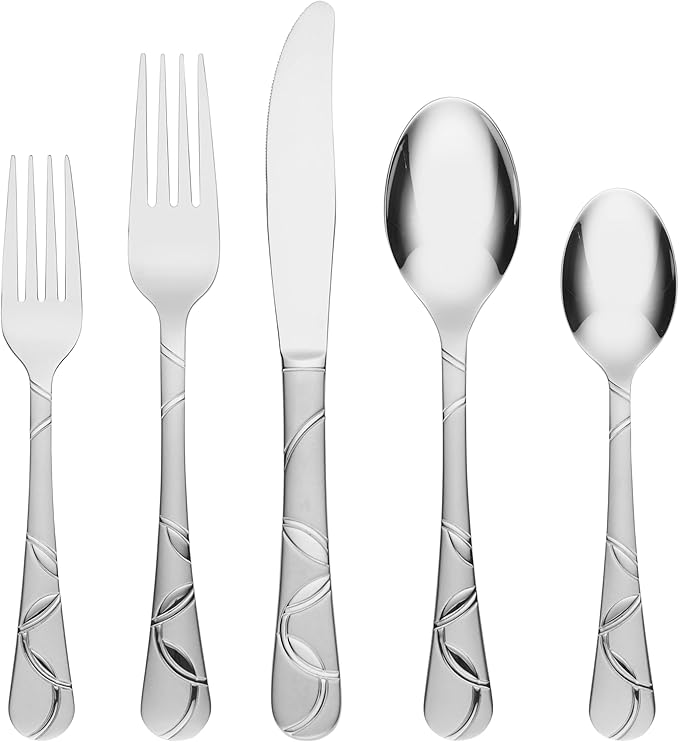 Cambridge 174720CSLG12DS Felicity Sand 20-Piece Flatware Set, Service For 4