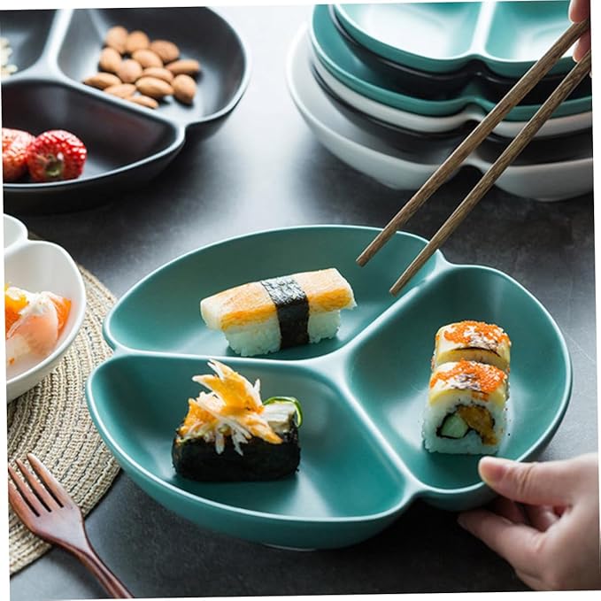 Gatuida Ceramic Fruit Divided Plate Irregular Design Appetizer Serving Platter Snack Storage Tray for Parties Stylish Food Presentation for Entertaining