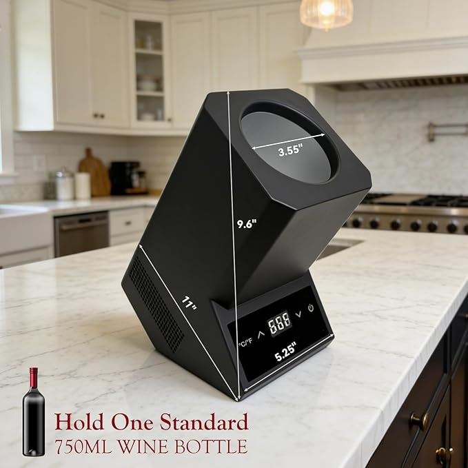 Electric Wine Chiller,Single Bottle Cooler for 750ml Wine/Champagne, 24-Hour Long-Lasting Cooling, Perfect Gift for Wine Lover
