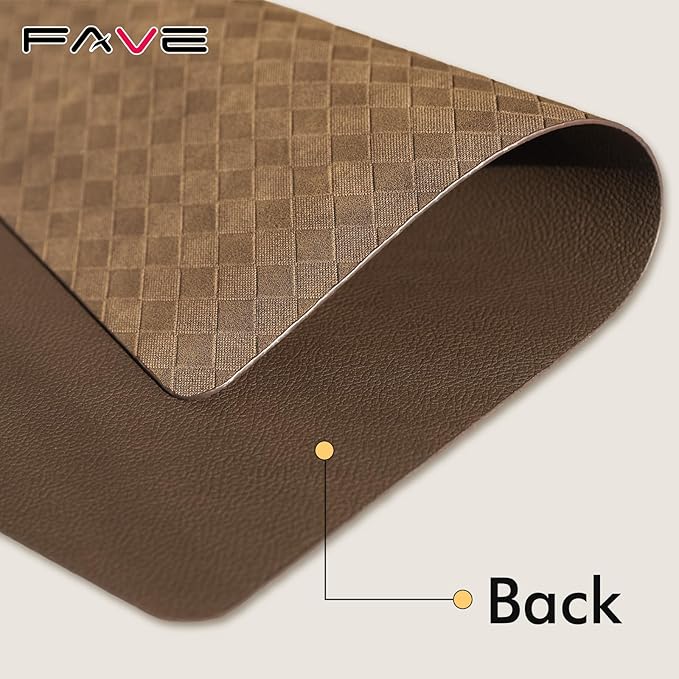 FAVE Faux Leather Place Mats Table Mats Set of 2 Heat Resistant Placemat for Kitchen Table Wipeable Placemats Fall Table Mats (Tan-2PCS)