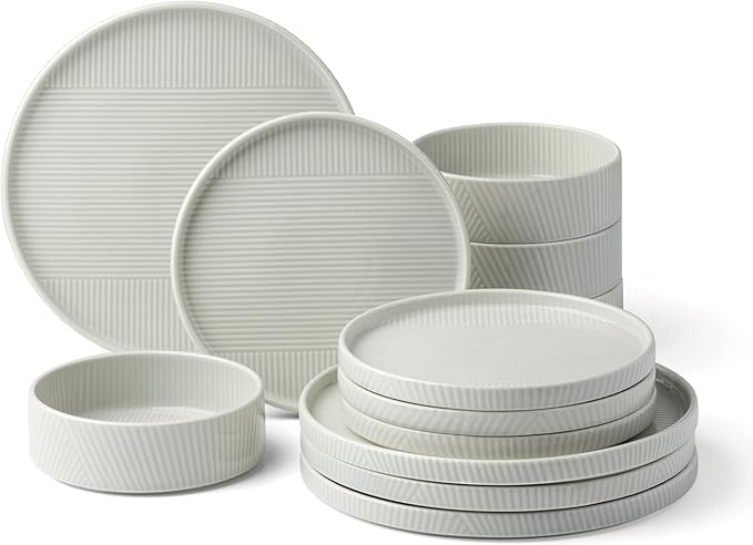Lenox 897799 Modulus 12-Piece Dinnerware Set, Vapor