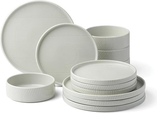 Lenox 897799 Modulus 12-Piece Dinnerware Set, Vapor