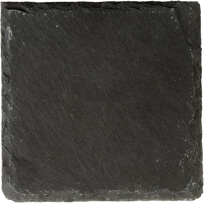 Restaurantware Square Slate Platter 10 Count 4 x 4 Inch Scratch-Resistant Slate Cheese Board Modern Serving Tray Black Rustic Design for Charcuterie and Appetizers