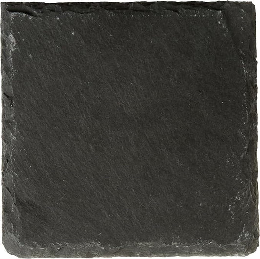 Restaurantware Square Slate Platter 10 Count 4 x 4 Inch Scratch-Resistant Slate Cheese Board Modern Serving Tray Black Rustic Design for Charcuterie and Appetizers