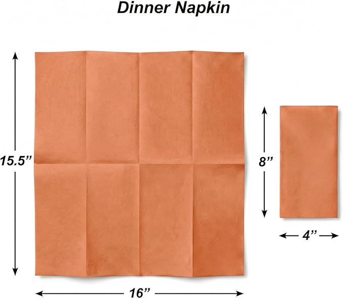 AMERICAN HOMESTEAD Paper Napkins - Terracotta Disposable Linen-Like Dinner Napkins - Restaurant-Quality Table Serviettes for Weddings, Parties, and Events - 15.75" x 15.75" - 50 Count