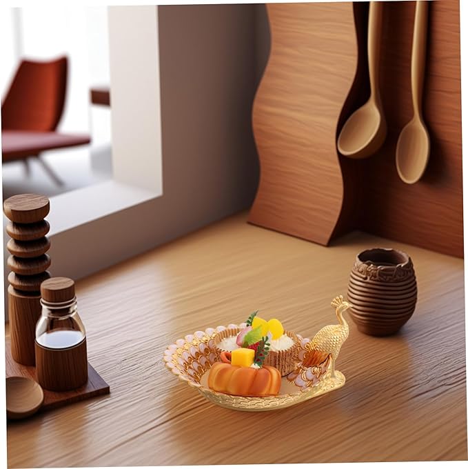GLEAVI Elegant Gold Fruit Plate European Style Serving Tray Snack Dessert Display
