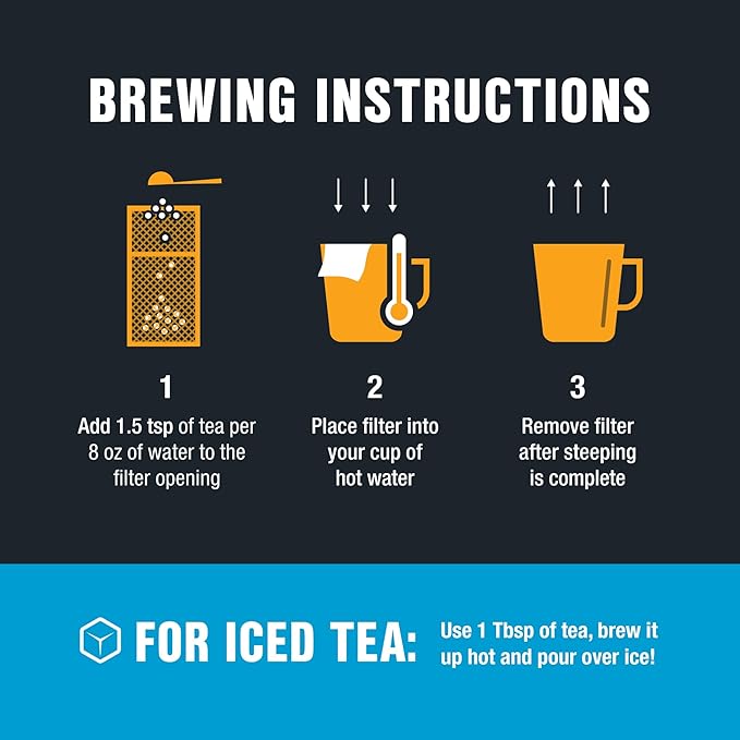 Tiesta Tea Loose Leaf Filters for Brewing, Disposable Infuser for Hot & Iced Drinks, Easy-Fill Steeper, Unbleached Paper, Single-Cup Infuser for Loose Leaves, 100 Empty Bags (6 pack)